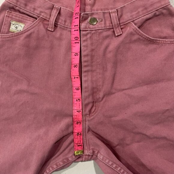 Vintage Wrangler Denim Shorts Cut Off Pink High Rise Womens Size 10 - Picture 9 of 12